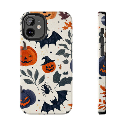 Spooky Halloween iPhone Case – Pumpkins, Bats, and Spider Design