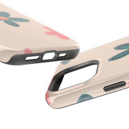 Vintage Floral Tough MagSafe iPhone Case – Soft Matte Finish with Dual-Layer Protection