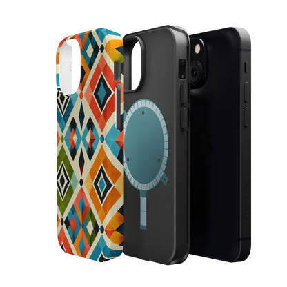 Harlequin Geometric MagSafe iPhone Case - Vibrant Abstract Protective Cover