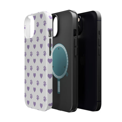 Paw Prints & Hearts – MagSafe iPhone Case with Adorable Pet-Lover Design