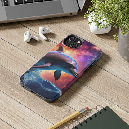 Cosmic Dolphin Galaxy Art - iPhone Case