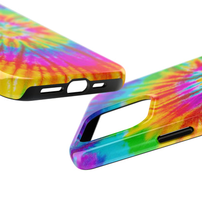 Rainbow Spiral Tie-Dye iPhone Case – Bright & Retro Design