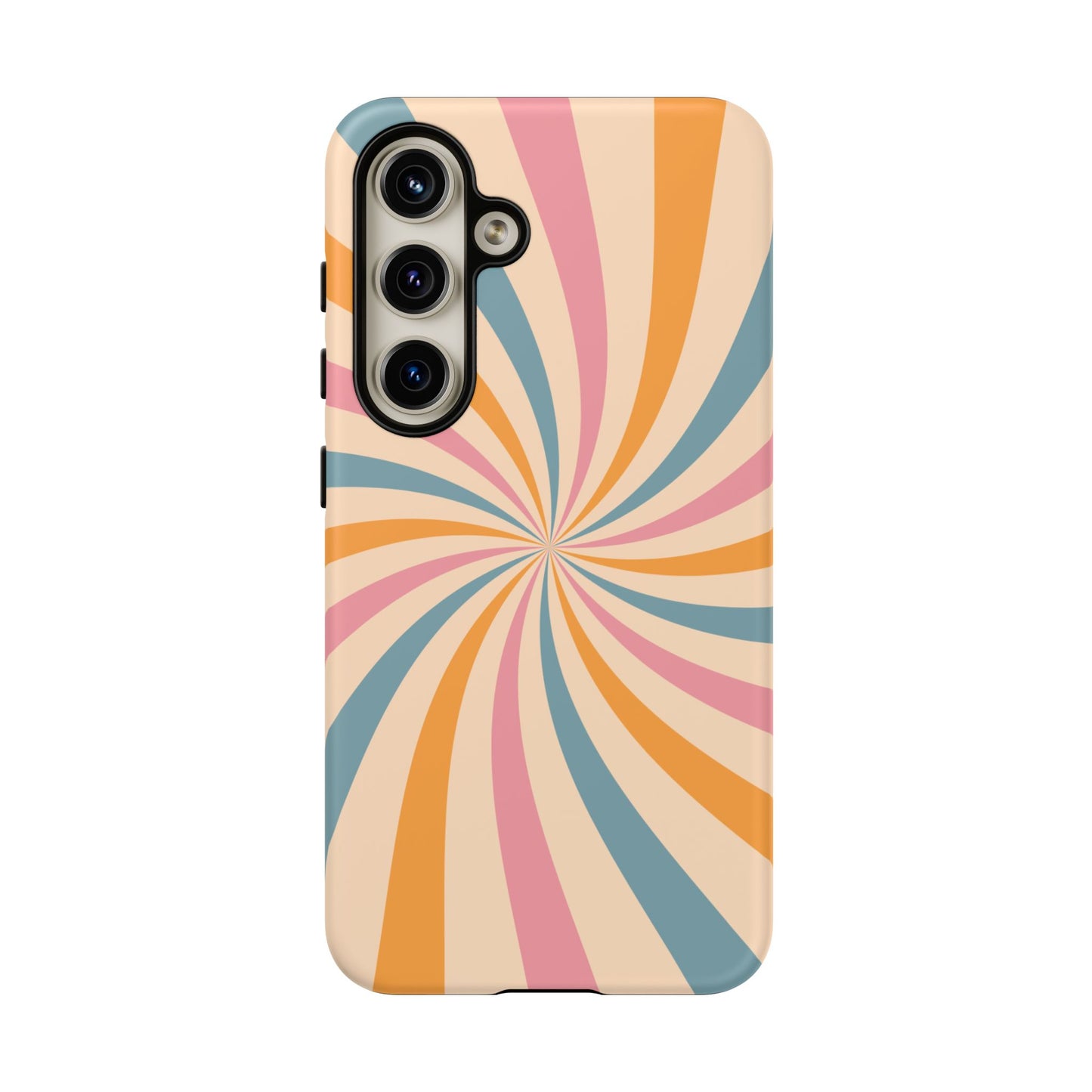 Retro Swirl Pattern Samsung Galaxy Case – Bold 70s Vibe in Pink, Orange, and Teal