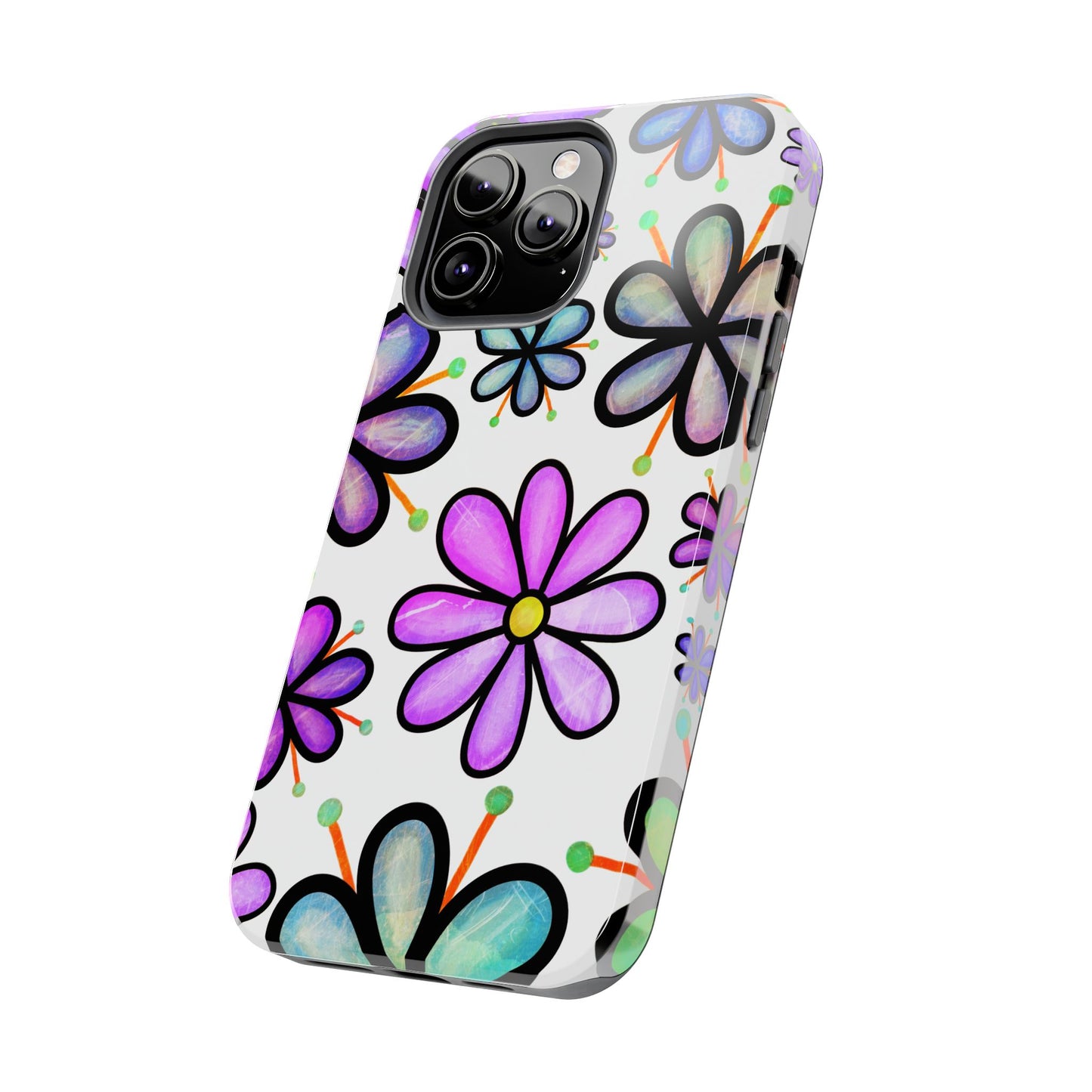 Whimsical Lavender Floral iPhone Case – Ultra-Slim, High-Gloss Finish