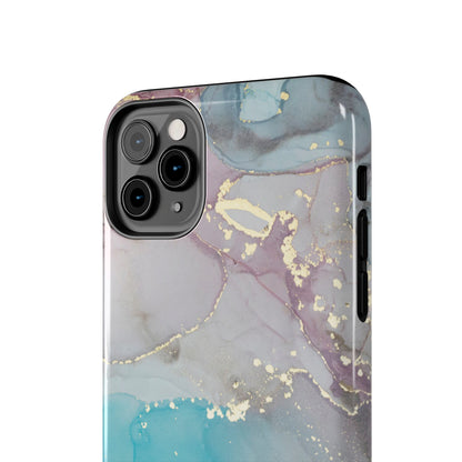 Sky Blue & Purple Marble Wave – iPhone Case with Fluid Swirl Pattern