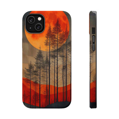 Moody Forest Moonrise MagSafe iPhone Case – Dark Landscape Design, Dual-Layer Protection