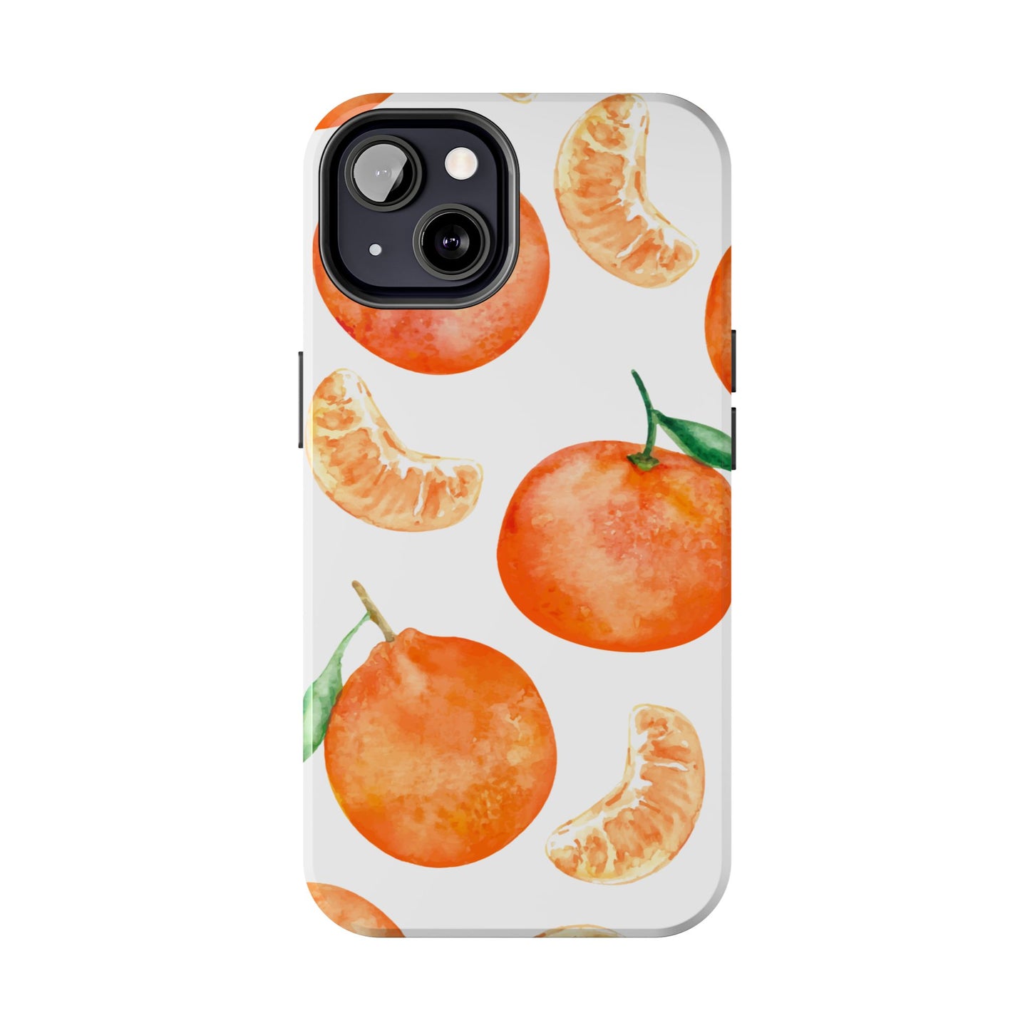 Tangerine Dreams Tough iPhone Case – Watercolor Orange Design, Shockproof Dual Protection - BOGO Cases