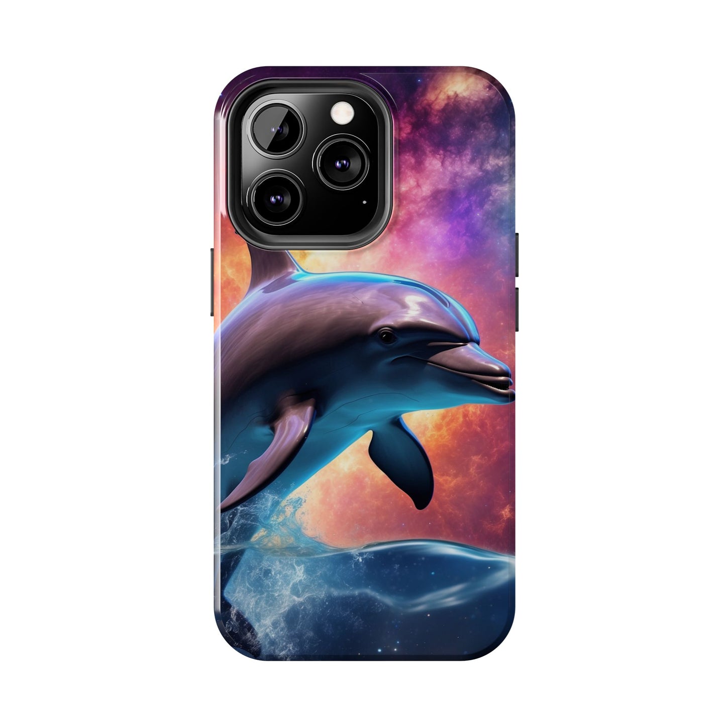 Cosmic Dolphin Galaxy Art - iPhone Case