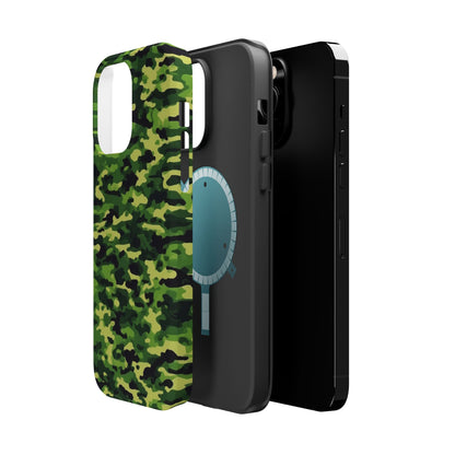 Green Woodland Camouflage – MagSafe iPhone Case, Slim and Shockproof