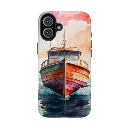 Sunset Sail Watercolor Boat – iPhone Series Case