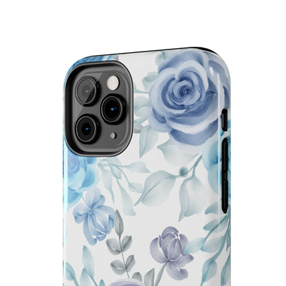 Elegant Blue & Violet Roses iPhone Case – Luxurious Floral Design for Chic Device Protection