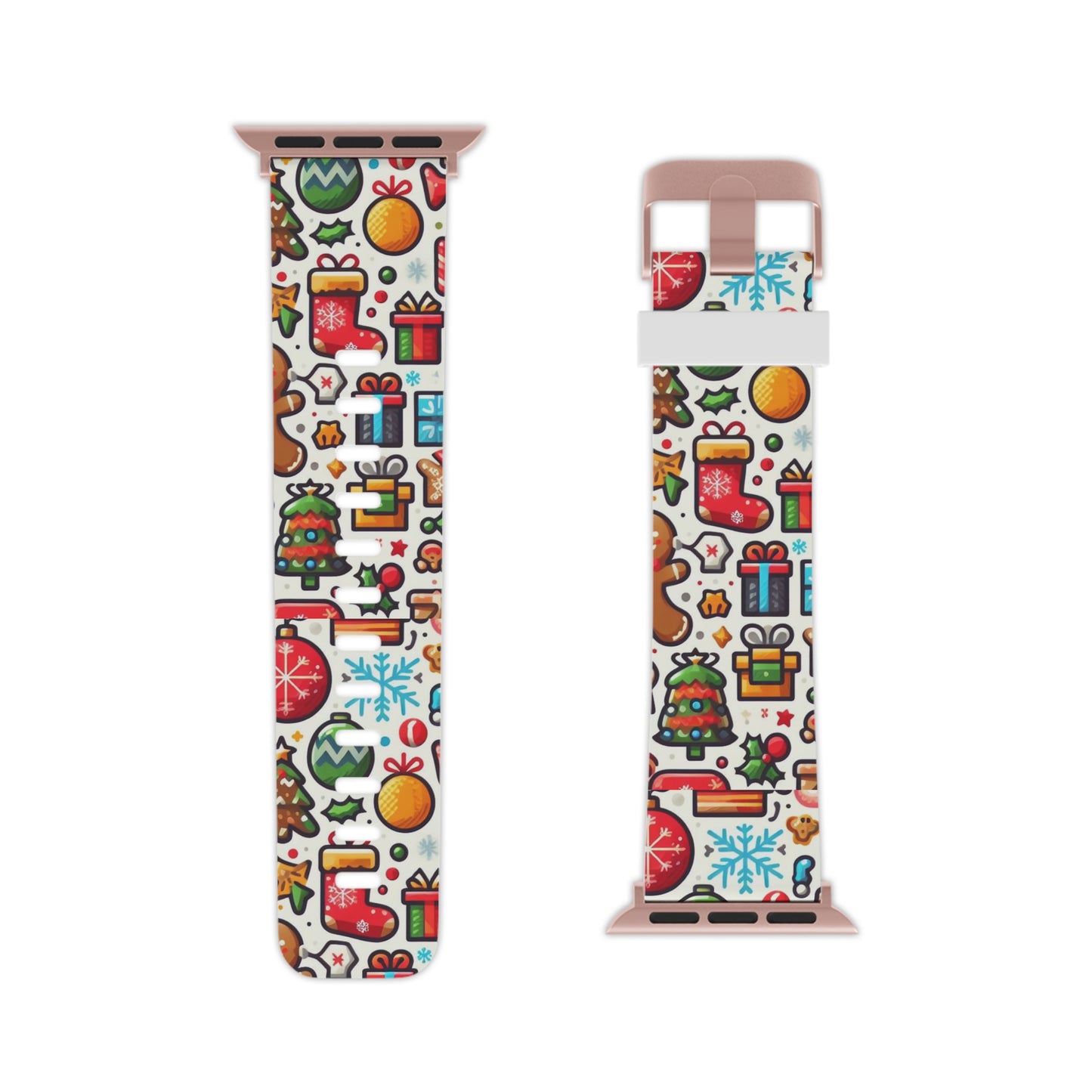 Festive Christmas Icons Pattern Apple Watch Band