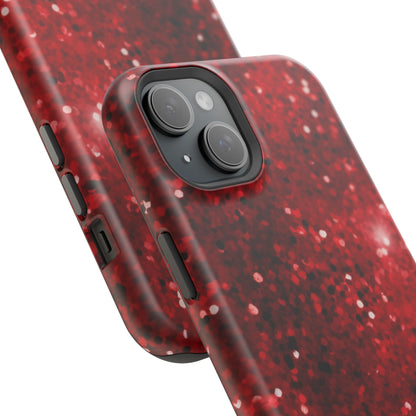 Crimson Glow Glitter MagSafe Case