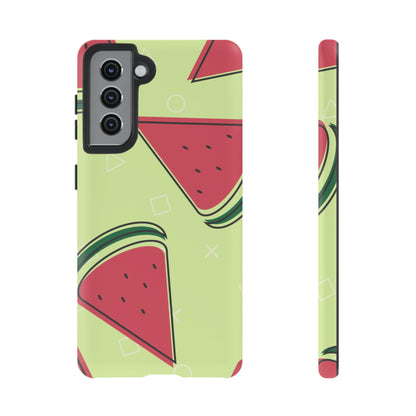 Watermelon Slice Samsung Galaxy Case – Fresh & Fun Design with Retro Geometric Pattern