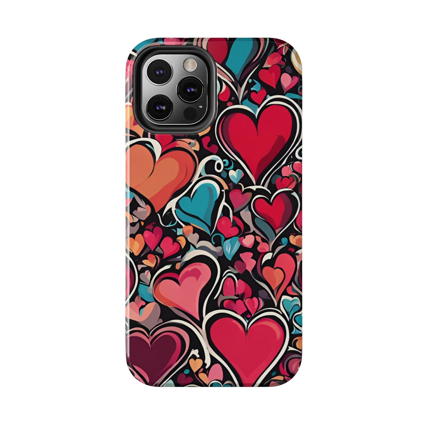 Vibrant Multicolor Heart Art – iPhone Case