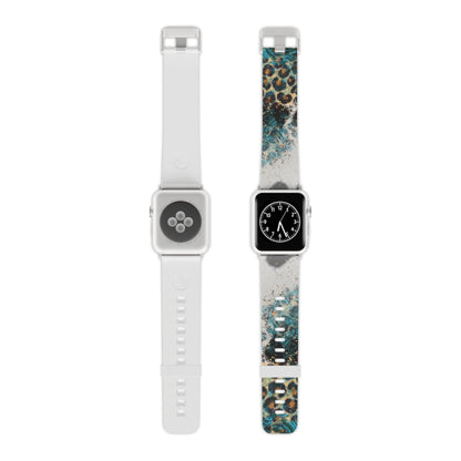 Turquoise Paisley Cowhide Leopard Apple Watch Band