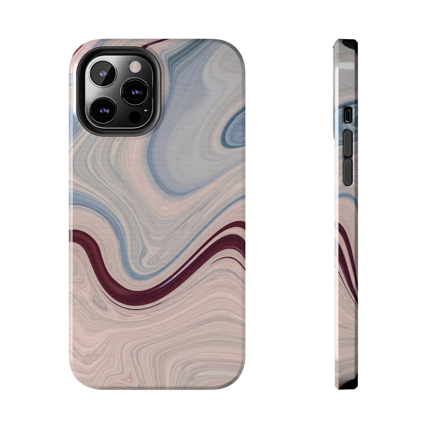 Marble Swirl Elegance – iPhone Case with Blue & Pink Abstract Art