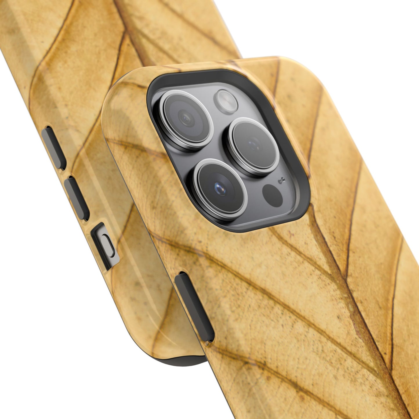 Golden Leaf Texture MagSafe Case – Minimal Nature Design