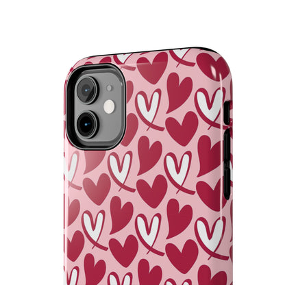 Hand-Drawn Hearts iPhone Case