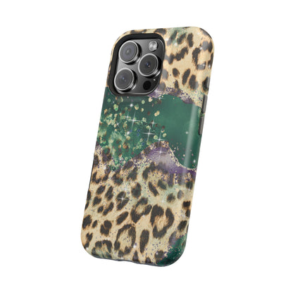 Emerald Glitter Leopard Print - MagSafe iPhone Series Case