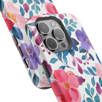 Mystic Bloom – MagSafe Case with Vibrant Watercolor Florals