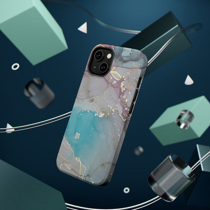 Sky Blue & Purple Marble Wave – MagSafe Case with Dreamy Marble Design