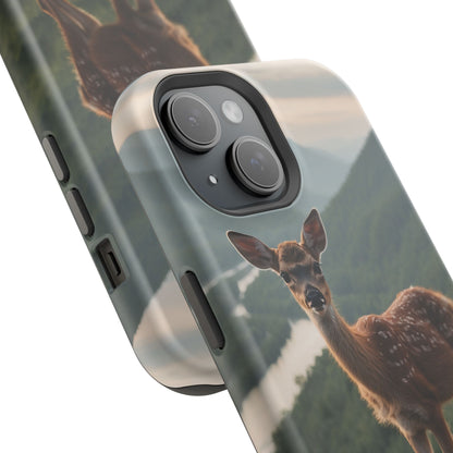 Majestic Fawn Overlooking Mountain Vista MagSafe iPhone Case