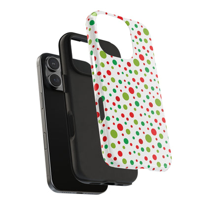 Red & Green Christmas Polka Dots – iPhone Case