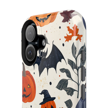 Spooky Halloween MagSafe iPhone Case – Pumpkins, Bats, and Spider Design