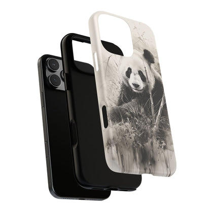 Premium Cute Phone Case: Charcoal Art Panda Bear Phone Cover - Dual Layer Protection for iPhone & Samsung Galaxy - Tough and Stylish! - BOGO Cases