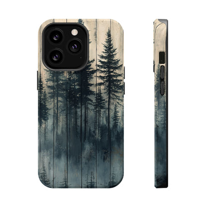 Misty Forest MagSafe iPhone Case - Rustic Nature-Inspired Protective Cover