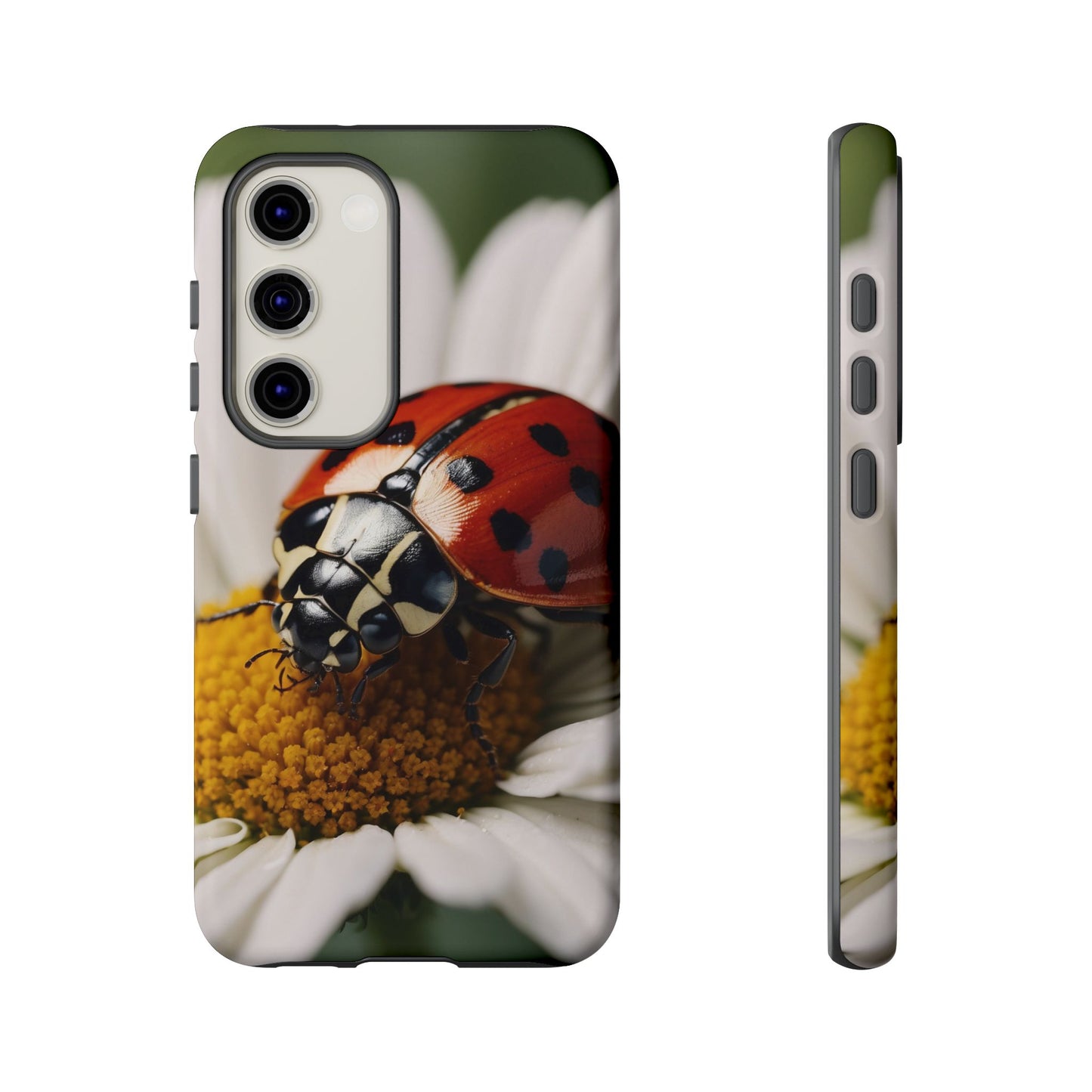 Samsung Galaxy Case: Ladybug on White Daisy