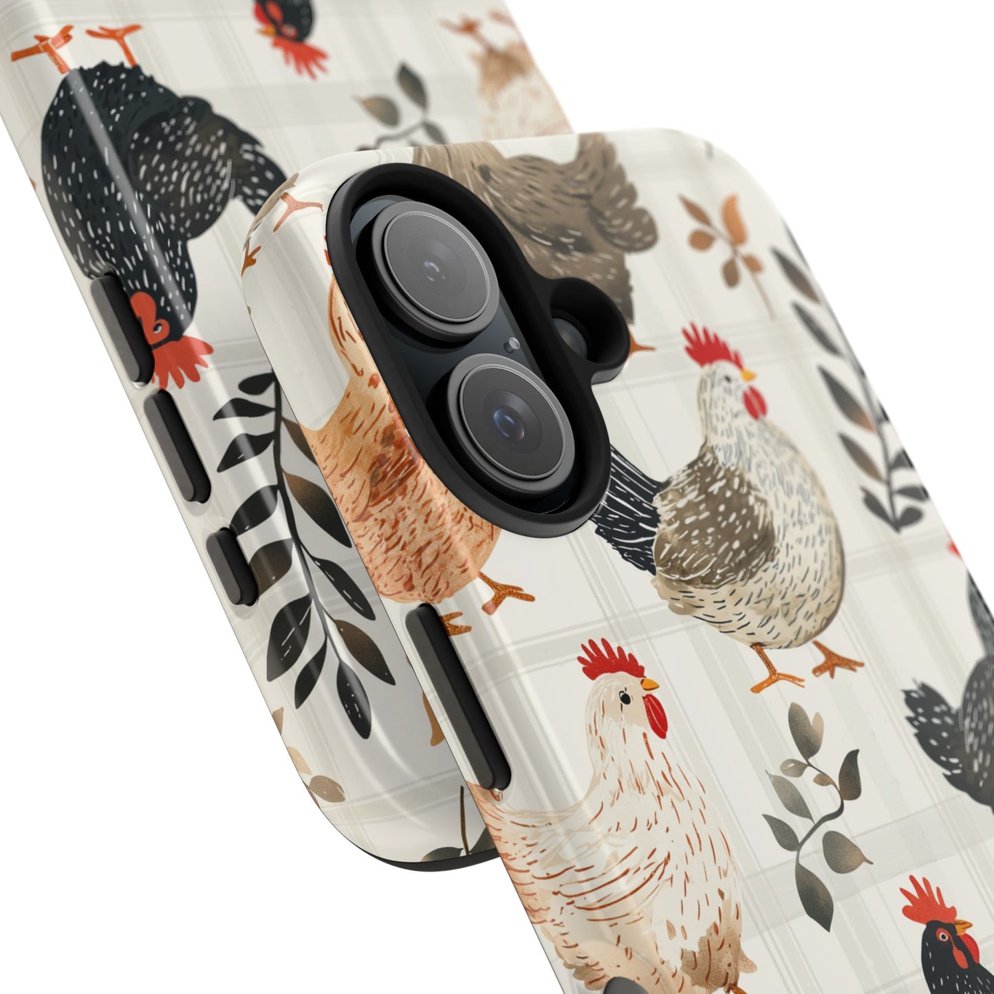 iPhone Case: Vintage Chicken & Leaves – Farmhouse Style Case