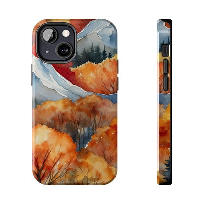 Autumn Mountain Forest Watercolor - iPhone Case