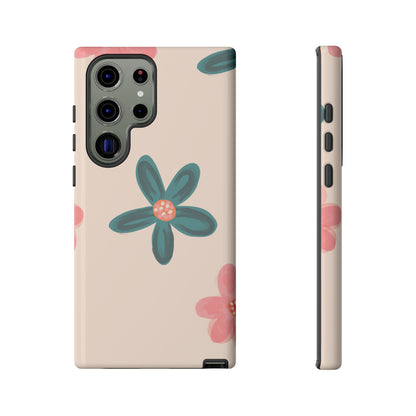 Vintage Floral Tough Samsung Galaxy Case – Soft Matte Finish with Dual-Layer Protection