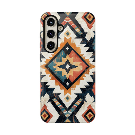 Vintage Southwestern Diamond Tough Samsung Galaxy Case – Rustic Tribal Design, Dual - Layer Protection - BOGO Cases