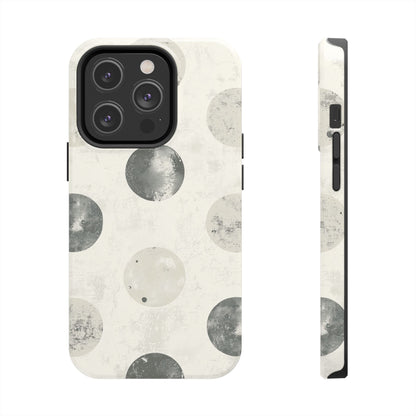 Vintage Polka Dot iPhone Case - Neutral Retro Protective Cover