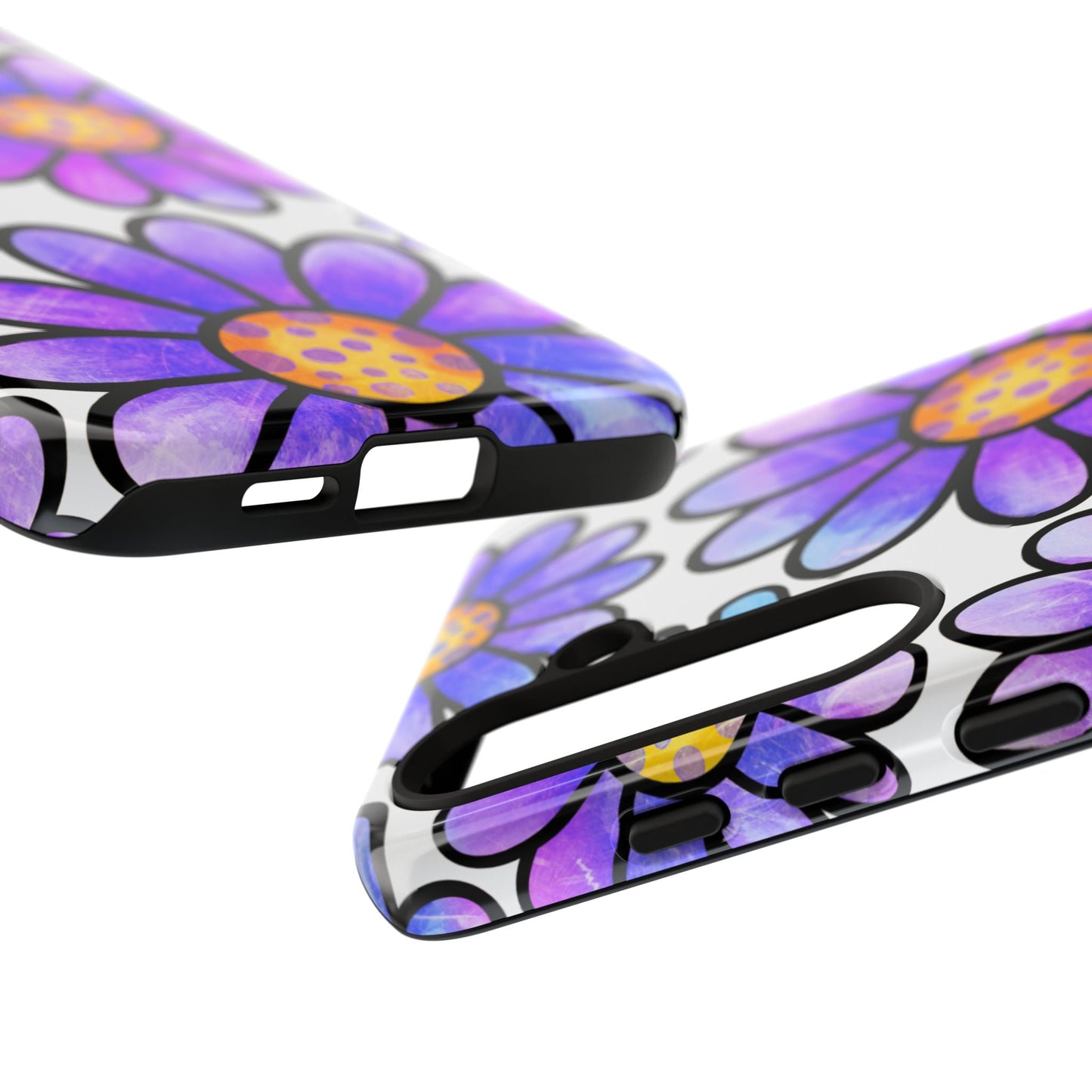 Purple Daisy Delight Samsung Galaxy Case – Slim Profile, Glossy Finish