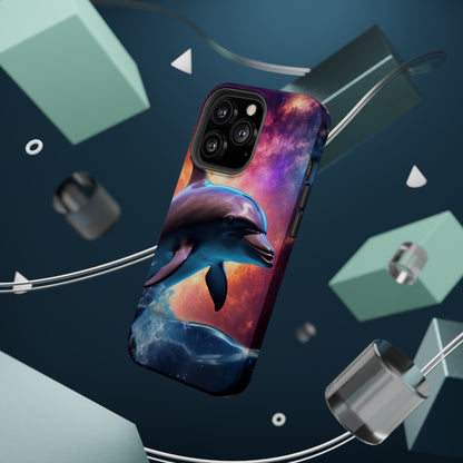 Cosmic Dolphin Galaxy Art - MagSafe-Compatible Case