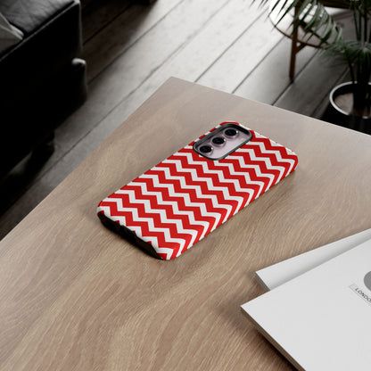 Bold Red & White Chevron – Modern Geometric Samsung Galaxy Case