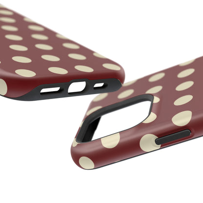 Classic Red & Cream Polka Dots - MagSafe iPhone Case