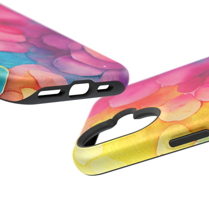 Sunset Petals Watercolor MagSafe iPhone Case – Slim Design, Glossy Finish