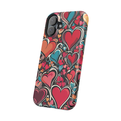 Vibrant Multicolor Heart Art – MagSafe-Compatible iPhone Case