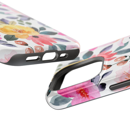 Blossoming Beauty – MagSafe Case with Pastel Floral Watercolor Design