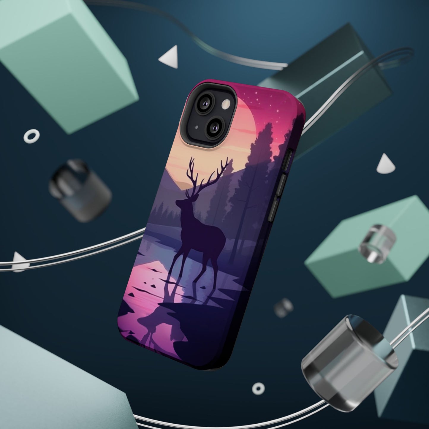 Twilight Elegance: Stag Reflection – MagSafe iPhone Case