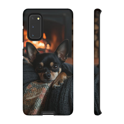 Cozy Chihuahua Fireplace Samsung Galaxy Case – Warm and Protective Design