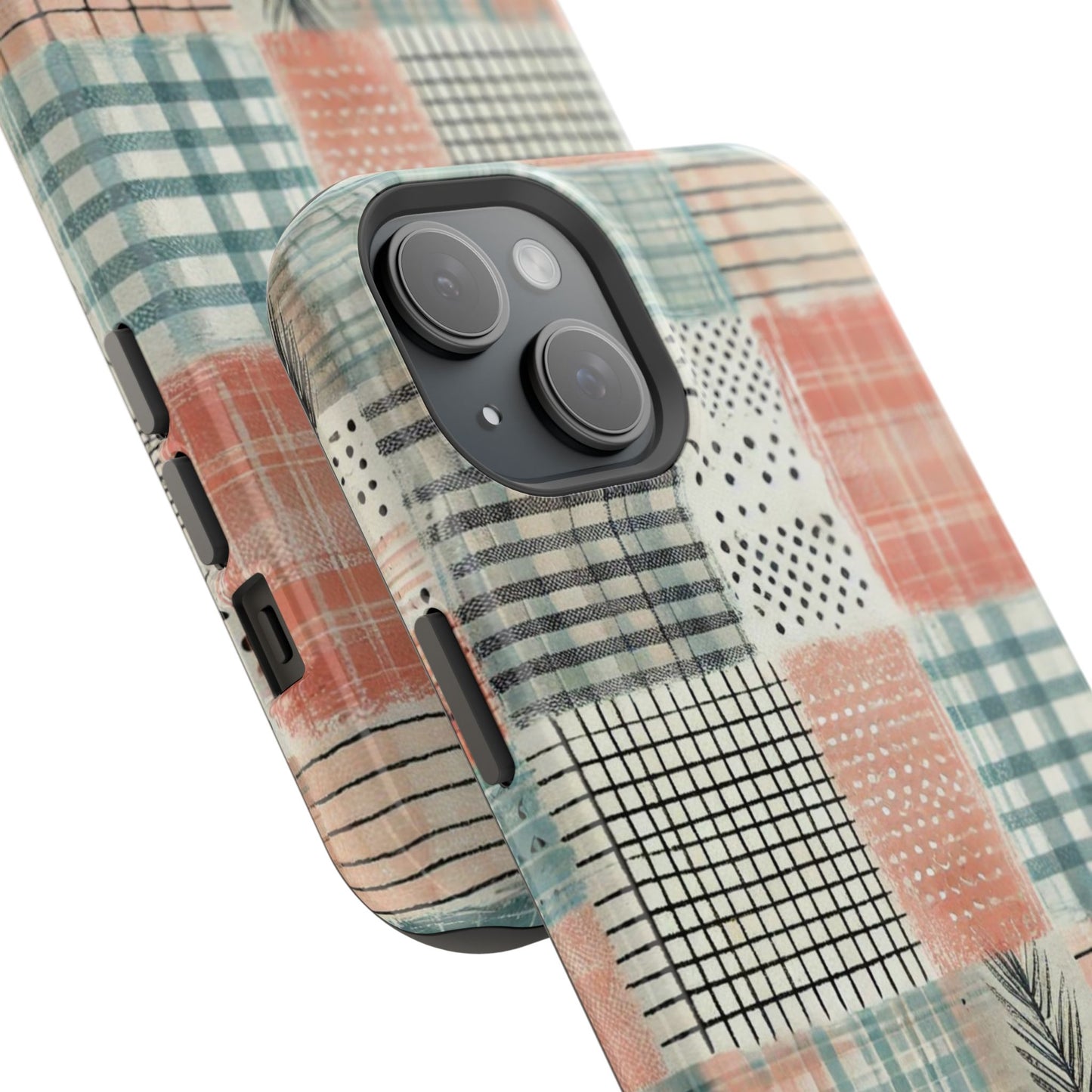 Rustic Patchwork MagSafe iPhone Case | Farmhouse Style & Shockproof