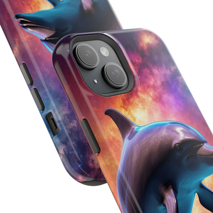 Cosmic Dolphin Galaxy Art - MagSafe-Compatible Case