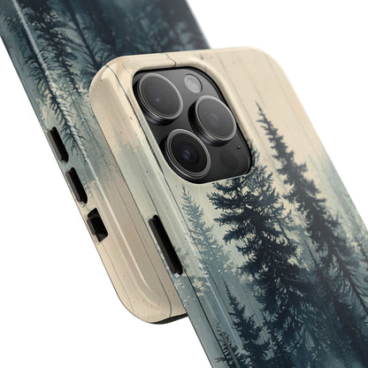 Misty Forest Wood iPhone Case - Nature-Inspired Protective Cover