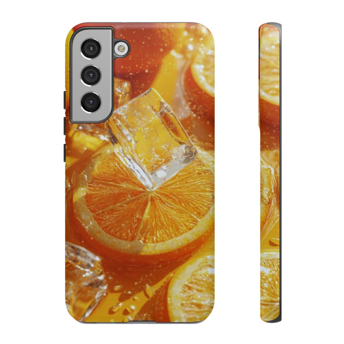 Citrus Orange Splash Samsung Galaxy Case – Dual-Layer Tough Protection, Vibrant Summer Design